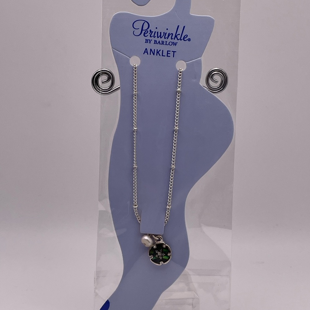 Periwinkle by Barlow Silver Anklet with Charms